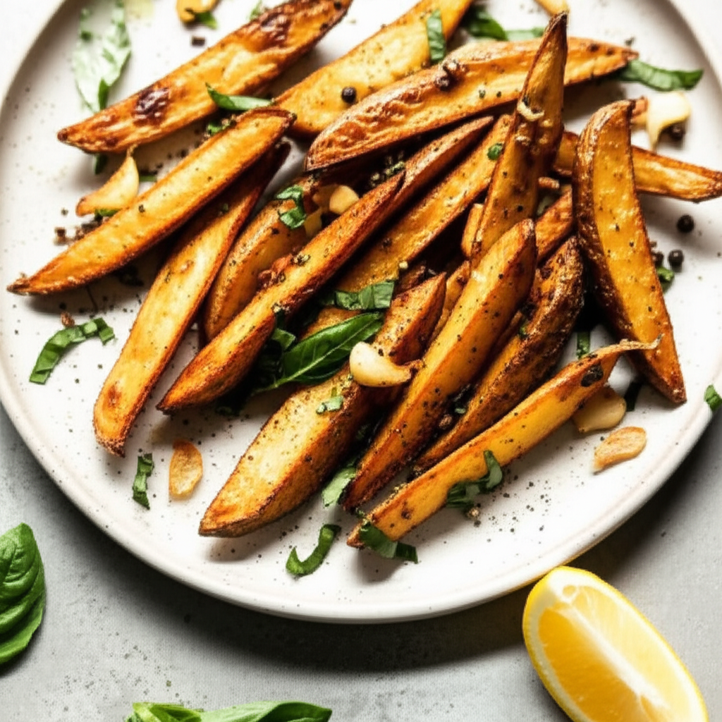 Basil Garlic Oven Fries image
