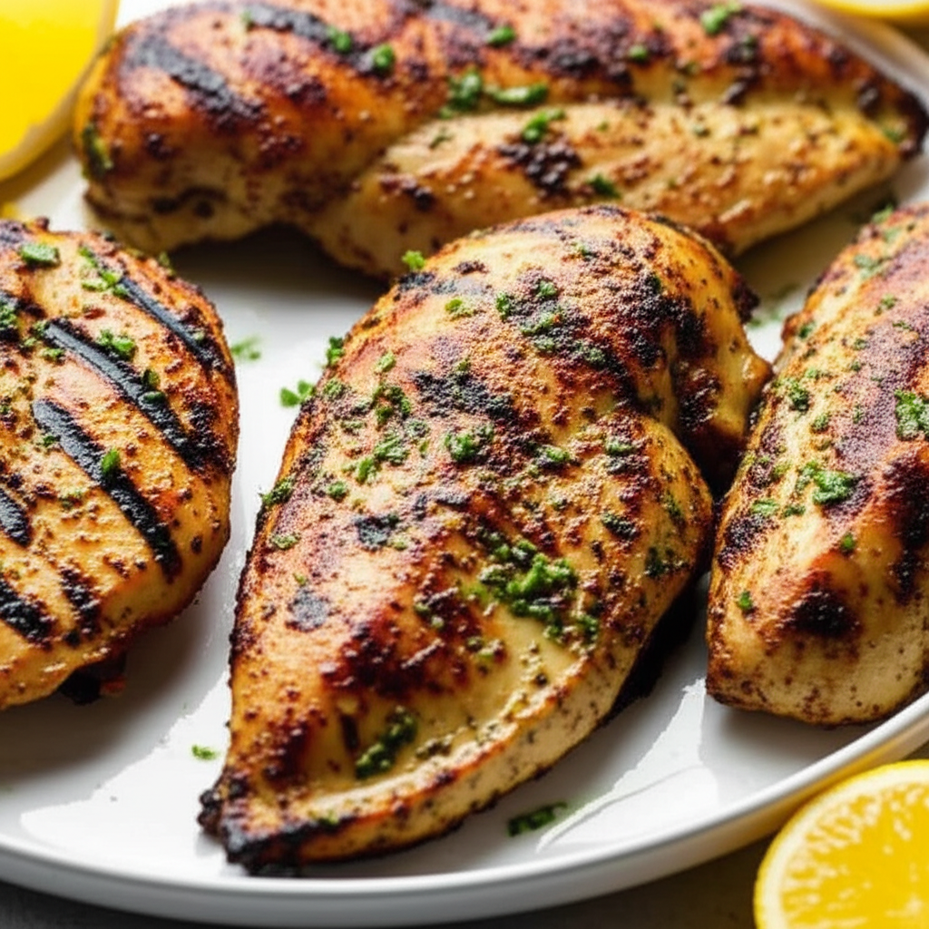 Basil Lemon Brined Grilled Chicken image