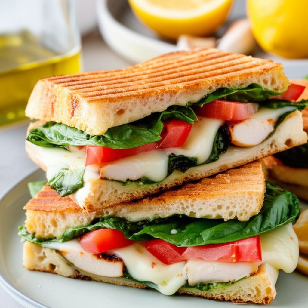 Basil Lemon Chicken Panini image