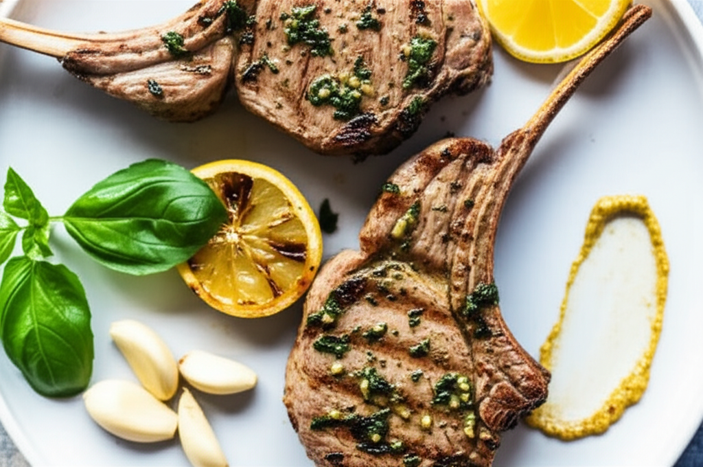 Basil Lemon Grilled Veal Chops image
