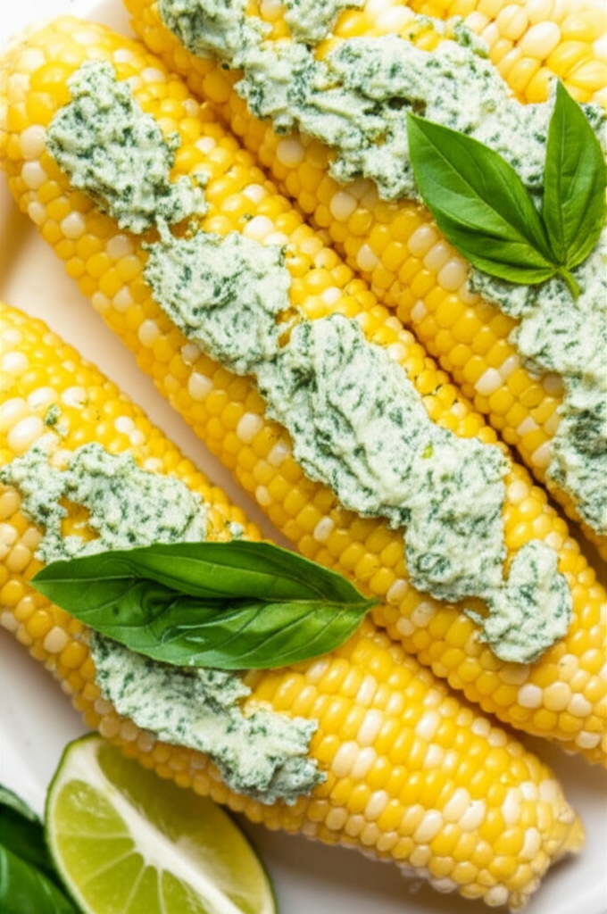 Basil Lime Butter For Corn On The Cob image