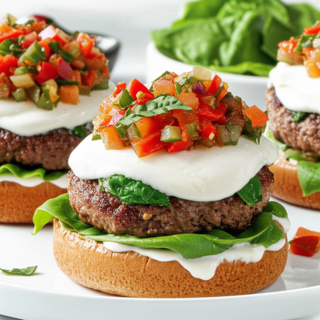 Basil Mozzarella Burgers image