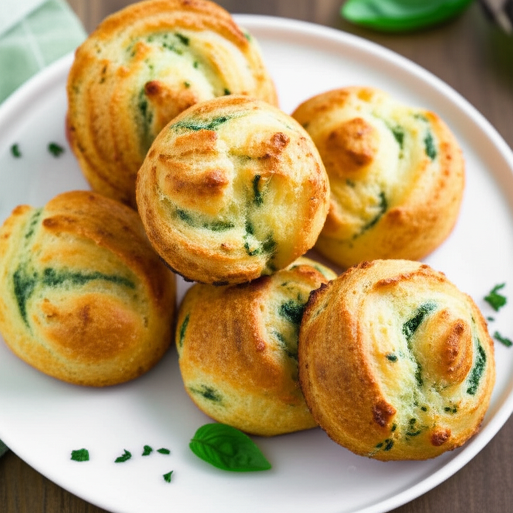 Basil Parmesan Puffs image