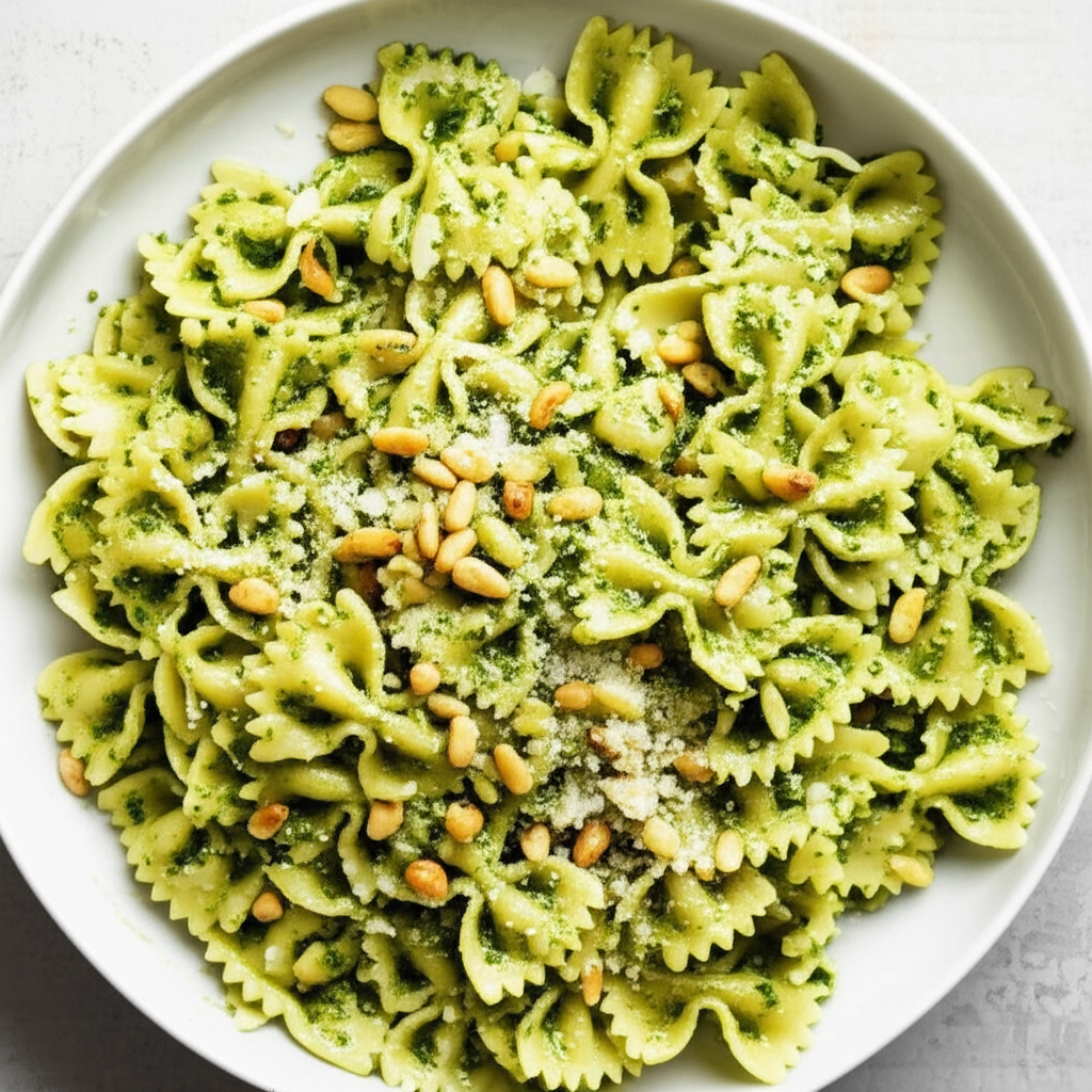 Basil Pesto Farfalle W Roasted Pine Nuts image