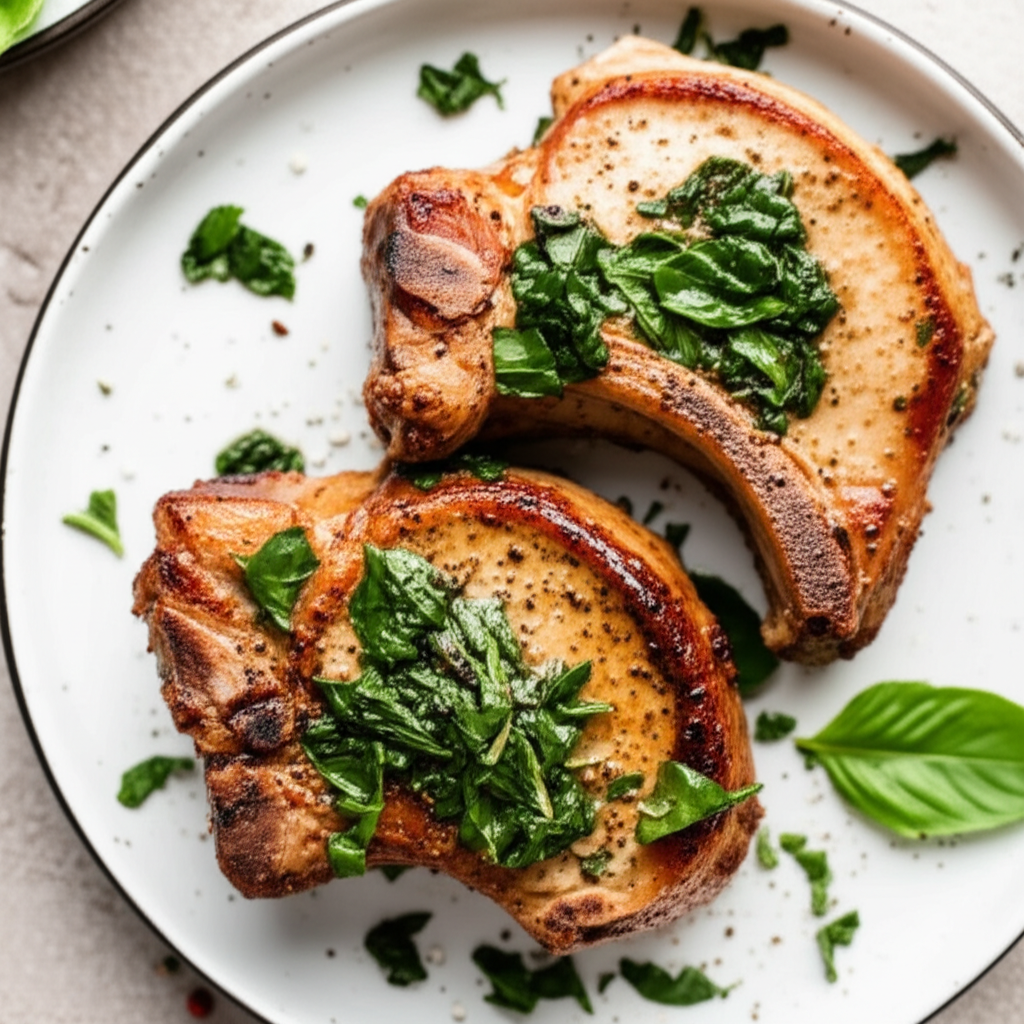 Basil Pork Chops image