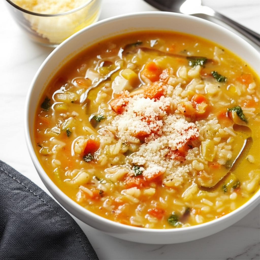 Basil Rice Soup Minestra Di Riso E Basilico image