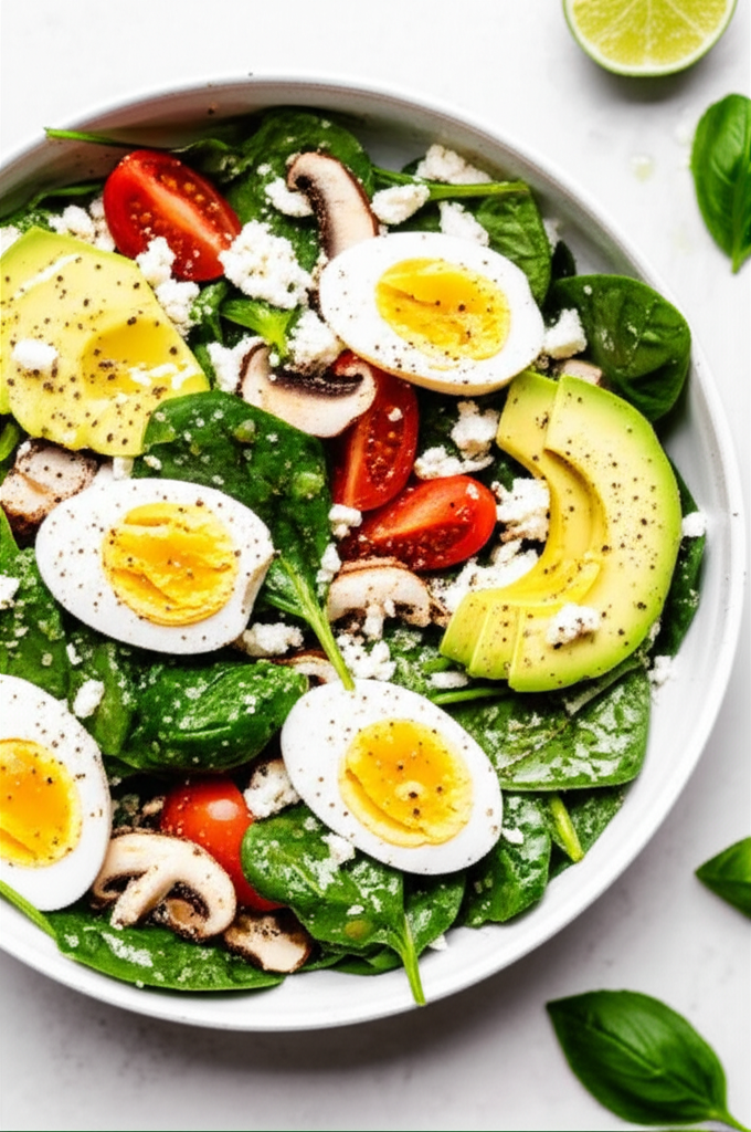 Basil Spinach Salad With Lime Vinaigrette image