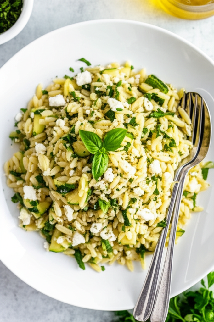 Basil Zucchini Orzo Salad image