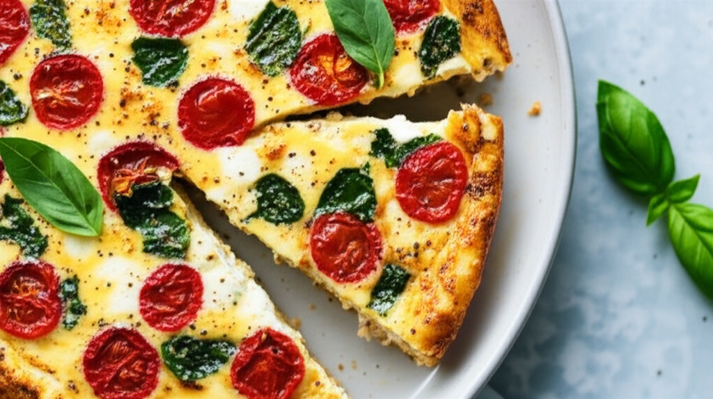 Basil Tomato Cream Cheese Frittata Recipe image