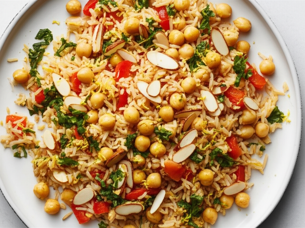 Basmati Rice Chickpeas Toasted Almonds image