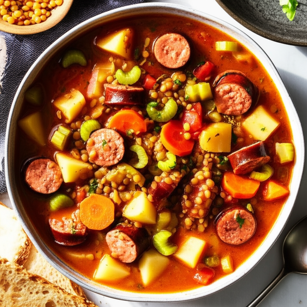 Basque Lentil Potato Soup image