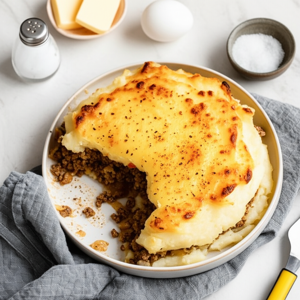 Batata Merhiya Algerian Mashed Potatoes Layered With Beef image