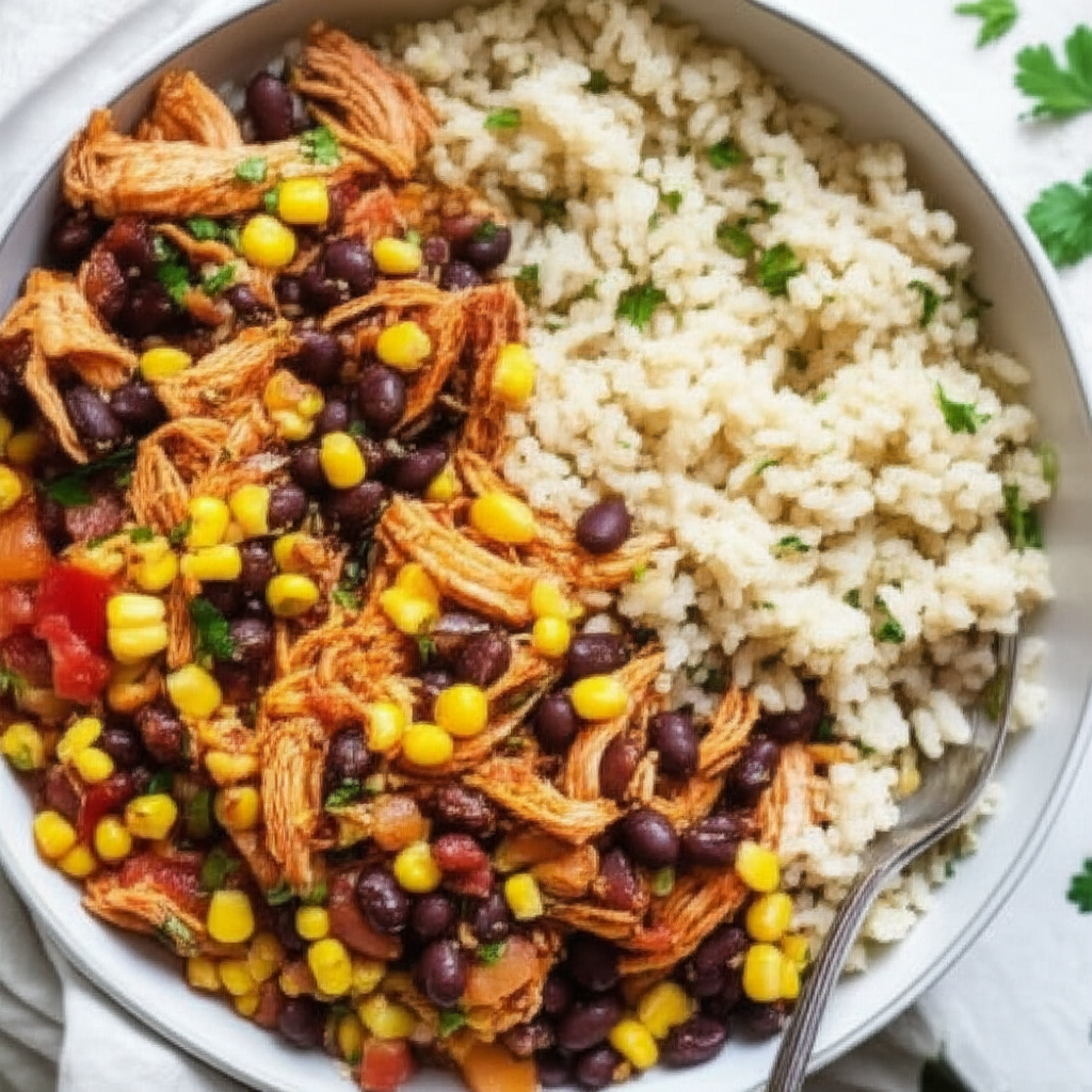 Slow Cooker Chicken Burrito Bowls