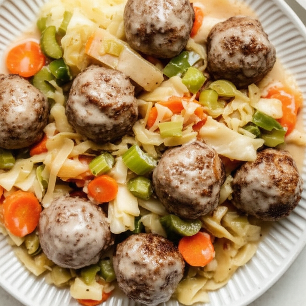 Bavarian Meatballs And Cabbage image