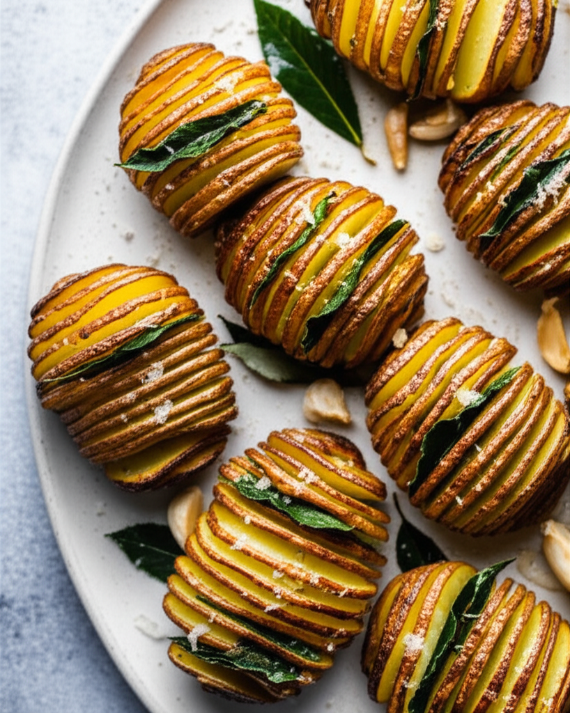 Bay Roasted Fanned Potatoes Hasselbacks image
