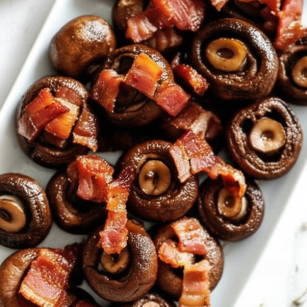 Bbq Sauced Bacon Mushrooms image
