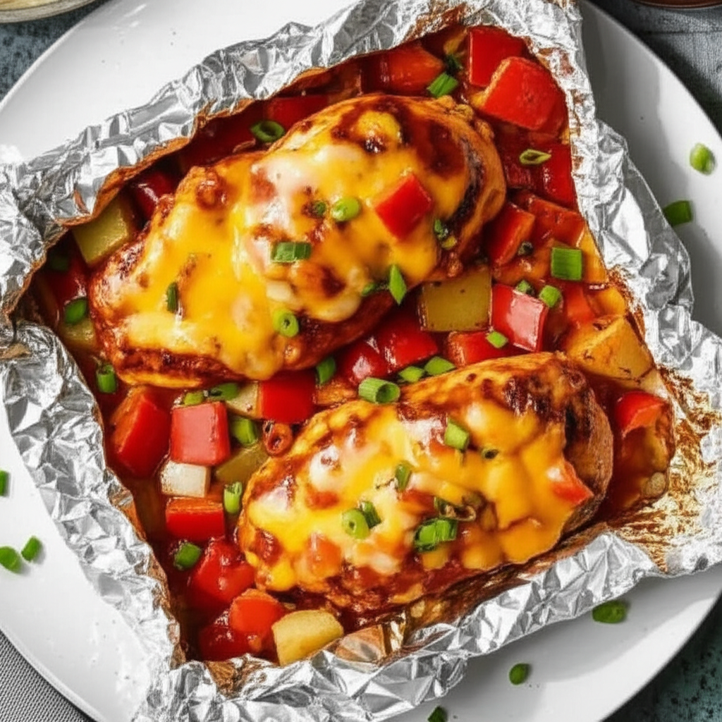 Bbq And Cheddar Foil Chicken Dinner image