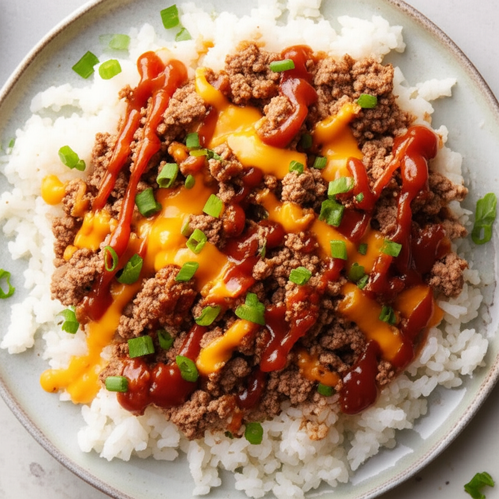 Bbq Cheeseburger Rice image
