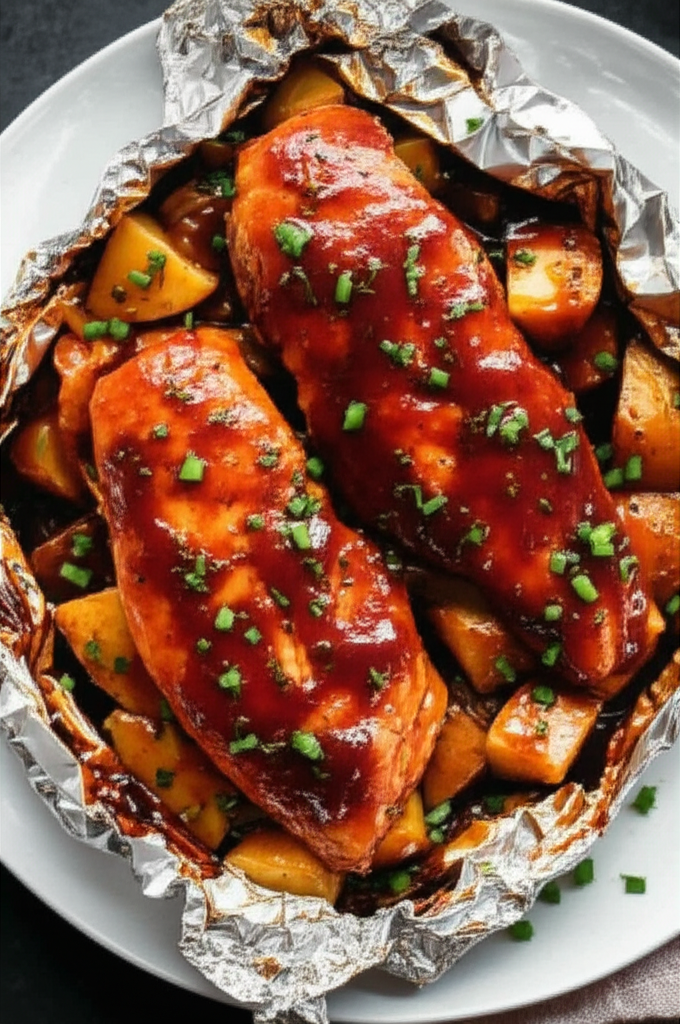 Bbq Chicken Potato Packets Aka Bbq Kisses image