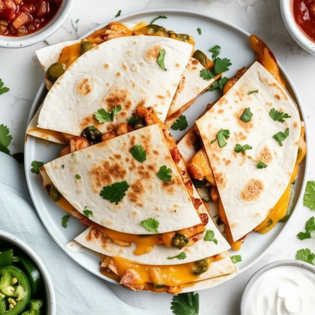 Bbq Chicken And Cheddar Quesadillas image