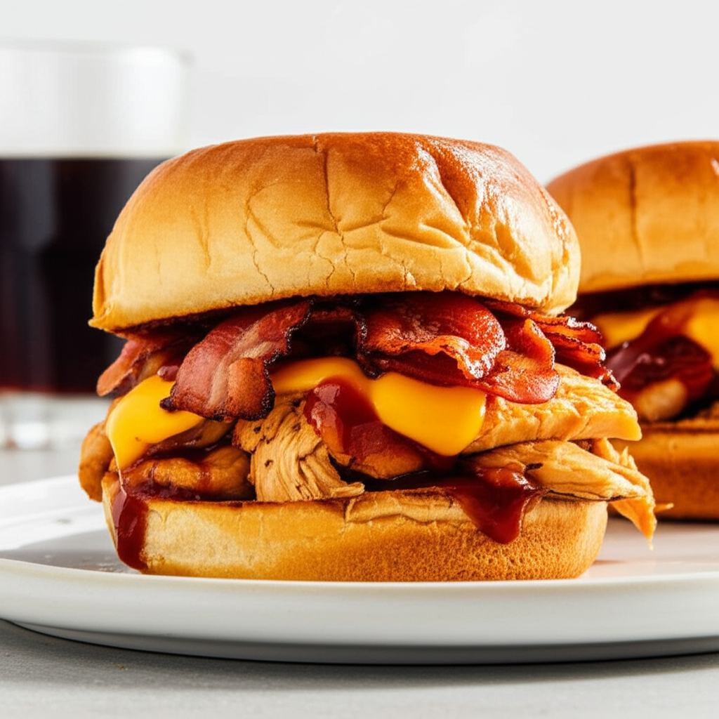 Bbq Chicken And Cheddar Sandwiches image