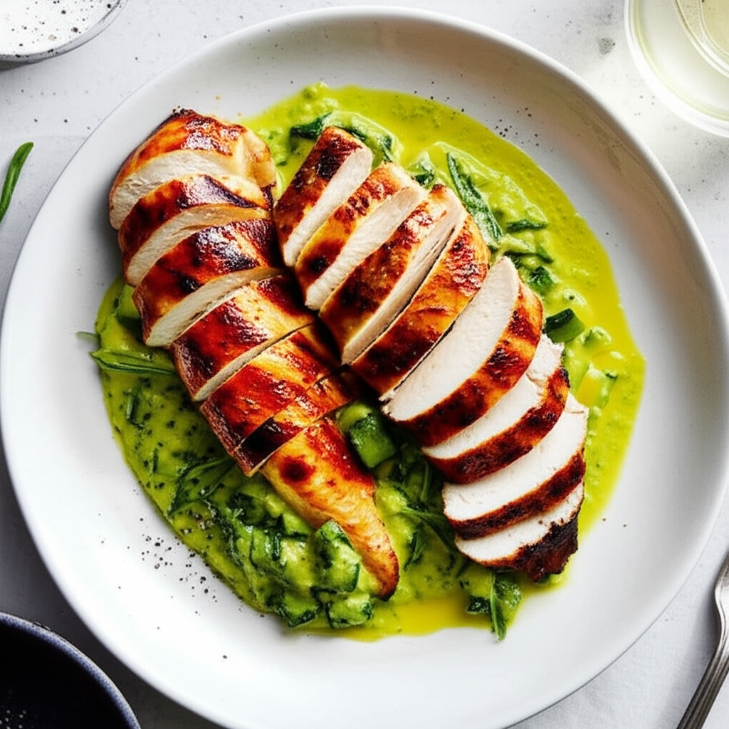 Bbq Chicken Breast With Zucchini Sauce image