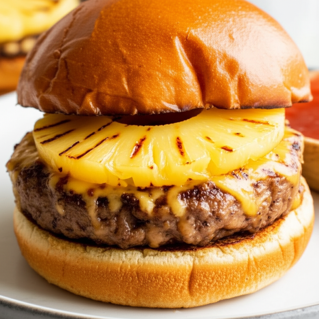 Bbq Parmesan Burgers With Pineapple image