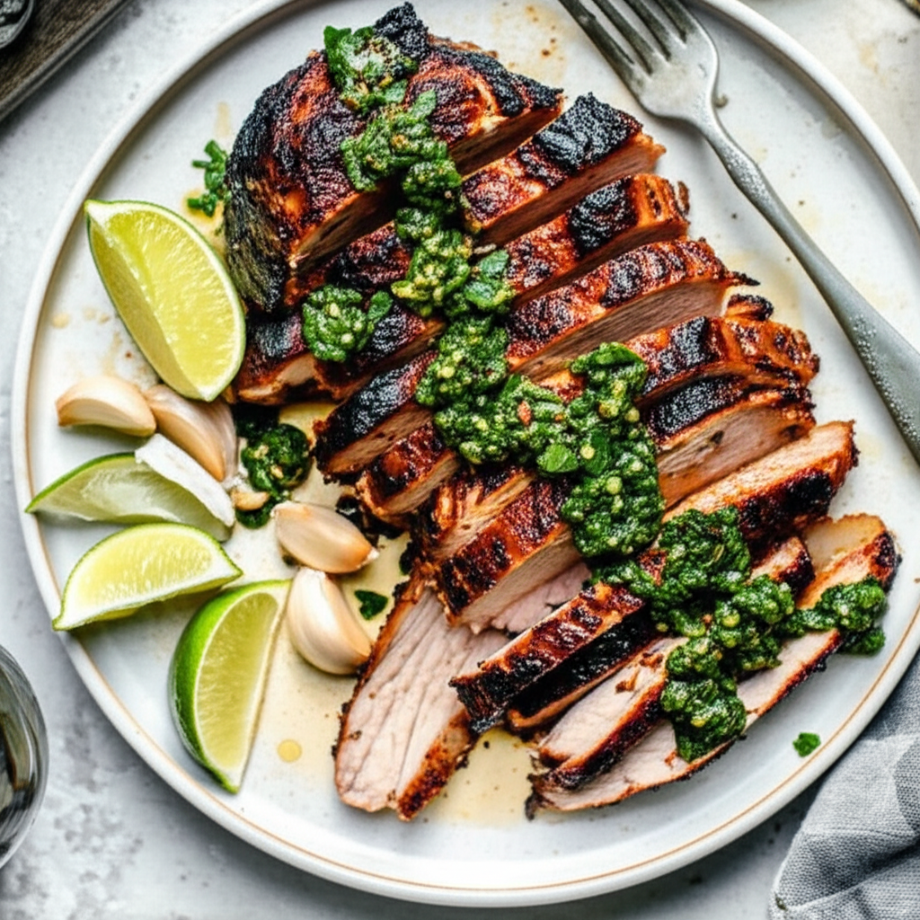 Bbq Pork Loin With Chimichurri Sauce image