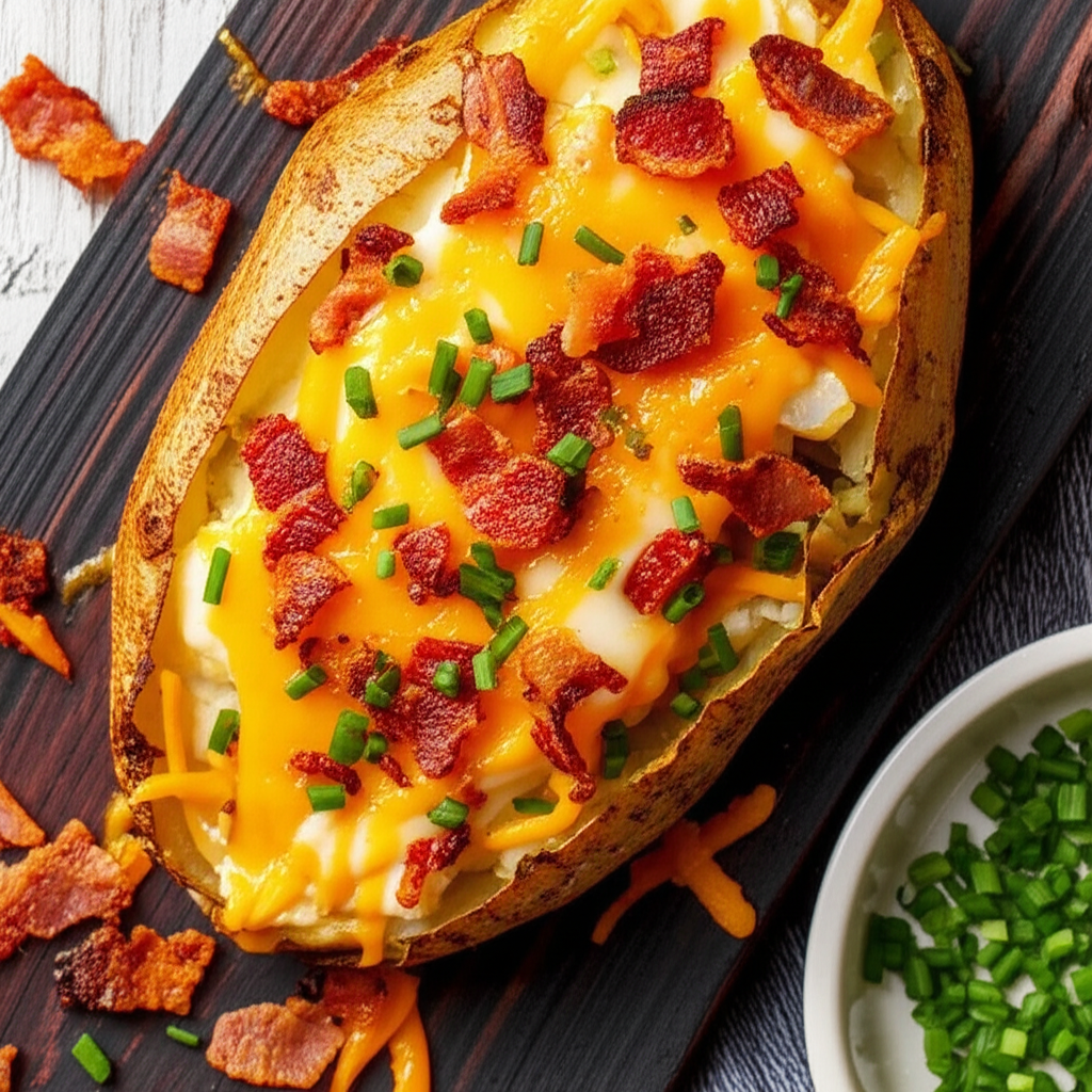 Bbq Potatoes On A Wet Plank image