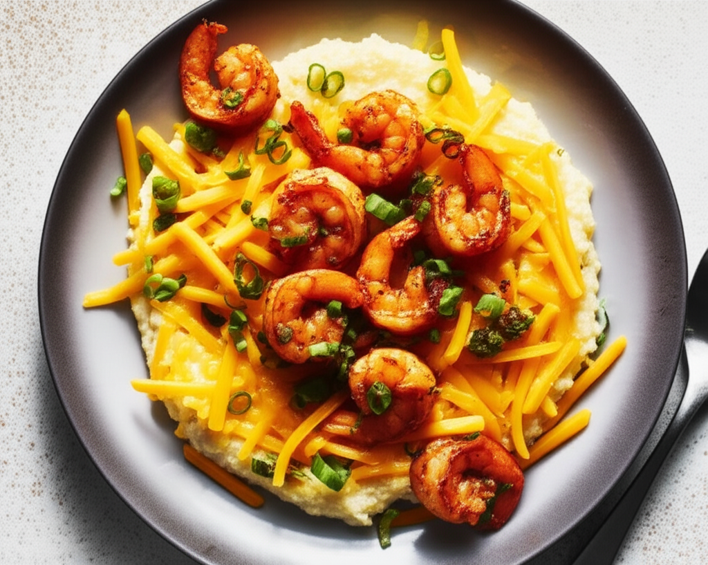 Bbq Shrimp And Cheese Grits Yum image