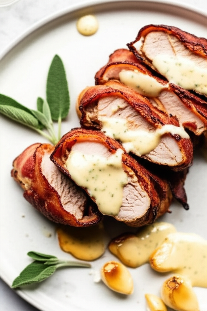 Bbqd Bacon Wrapped Pork Fillet image