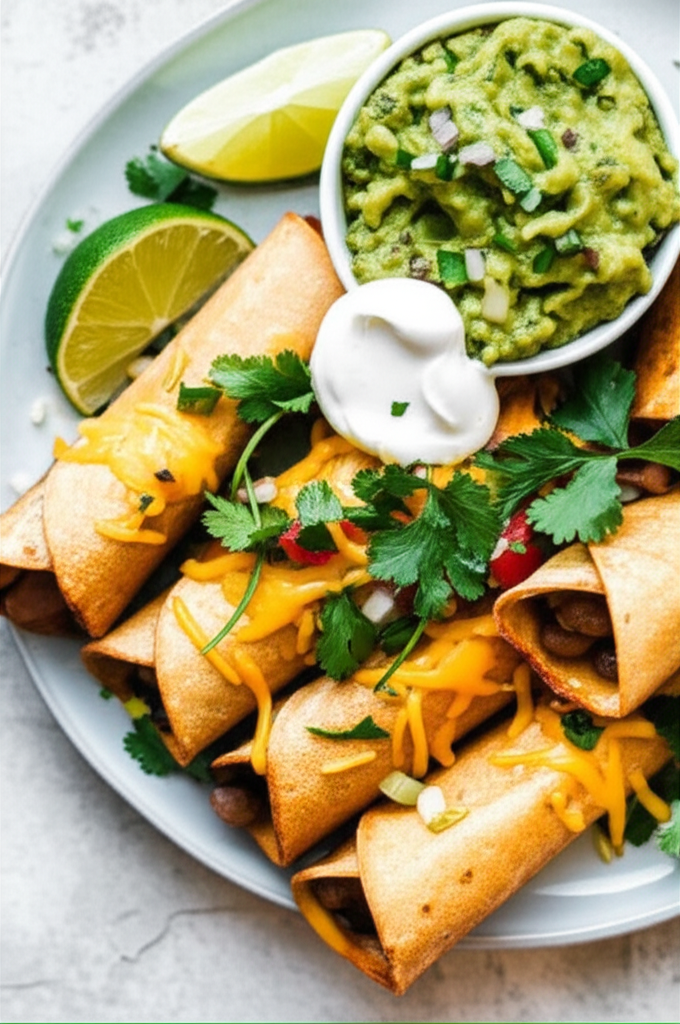 Bean Cheese Taquitos W Guacamole image