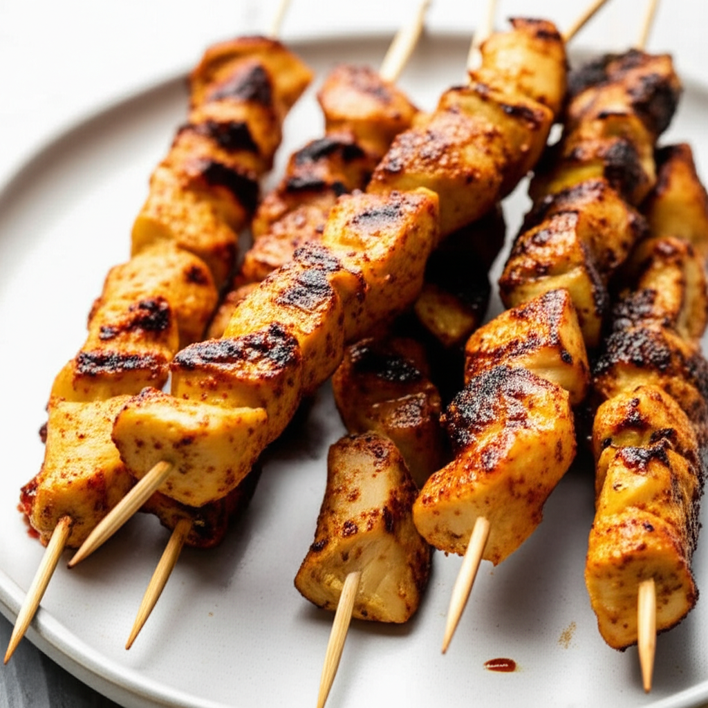 Spiced Skewered Chicken Chicken Sosaties image