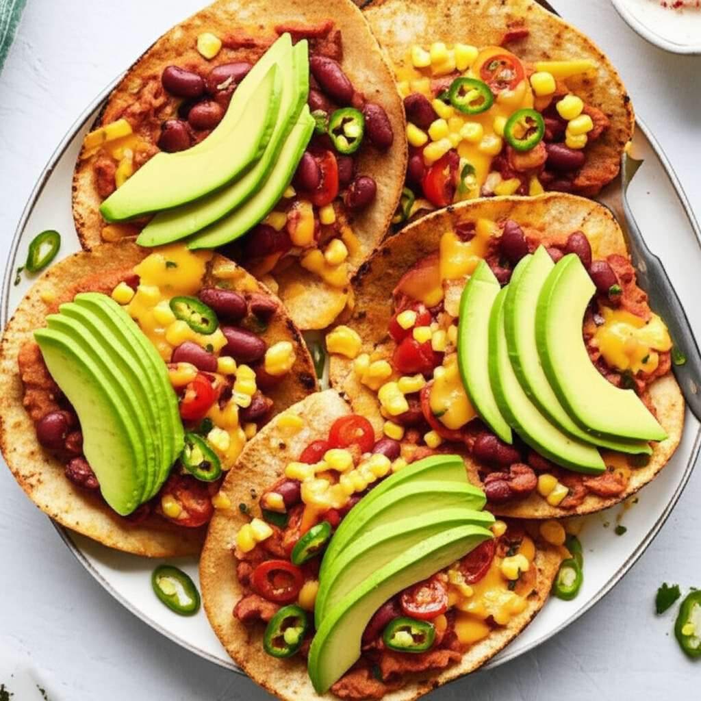 Spicy Bean And Avocado Tostadas image