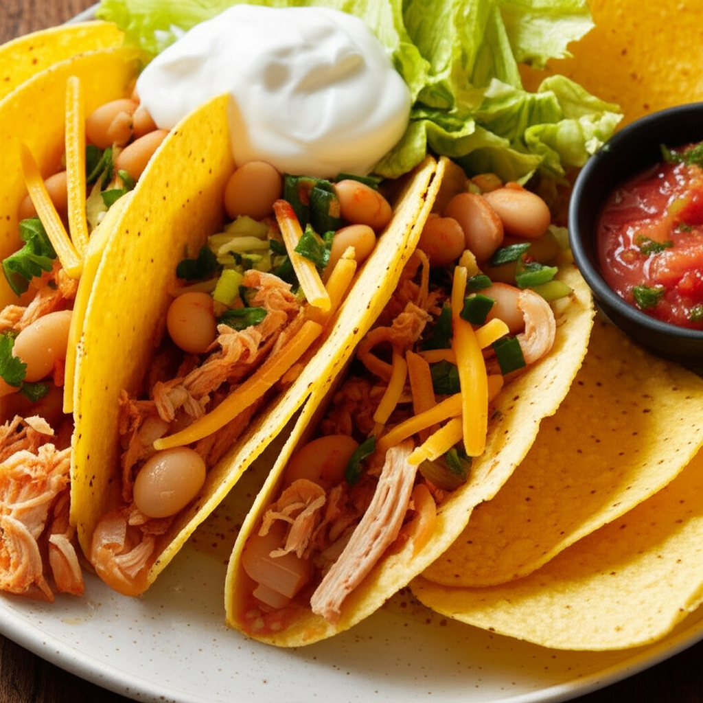 Bean And Chicken Crockpot Tacos image
