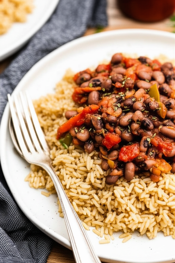 Spicy Black Eyed Peas And Rice image