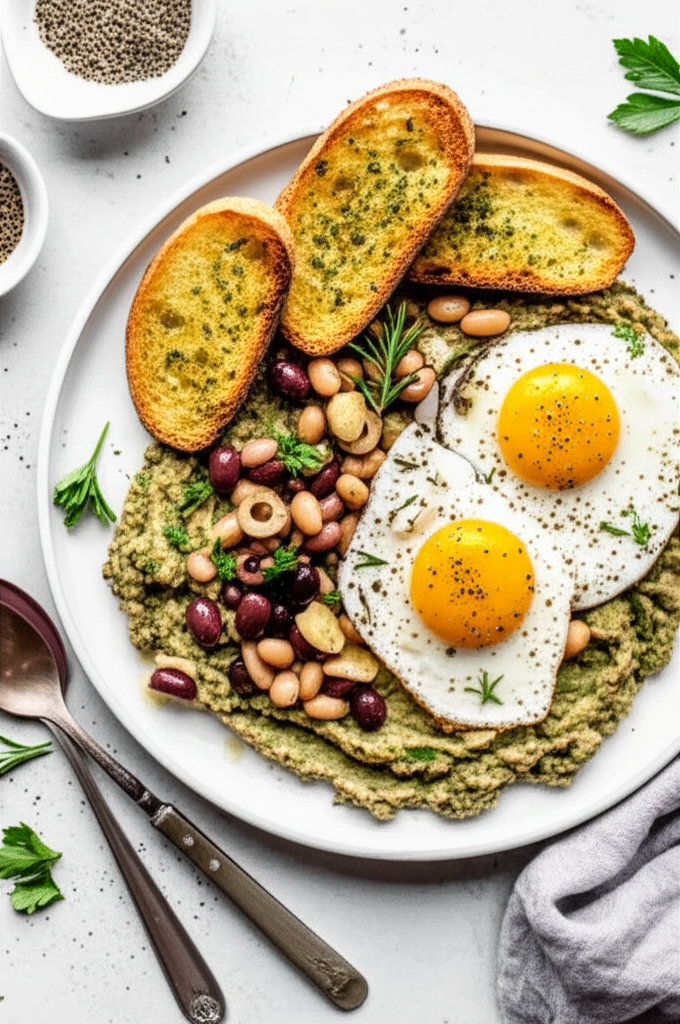 Bean And Olive Pate With Eggs image