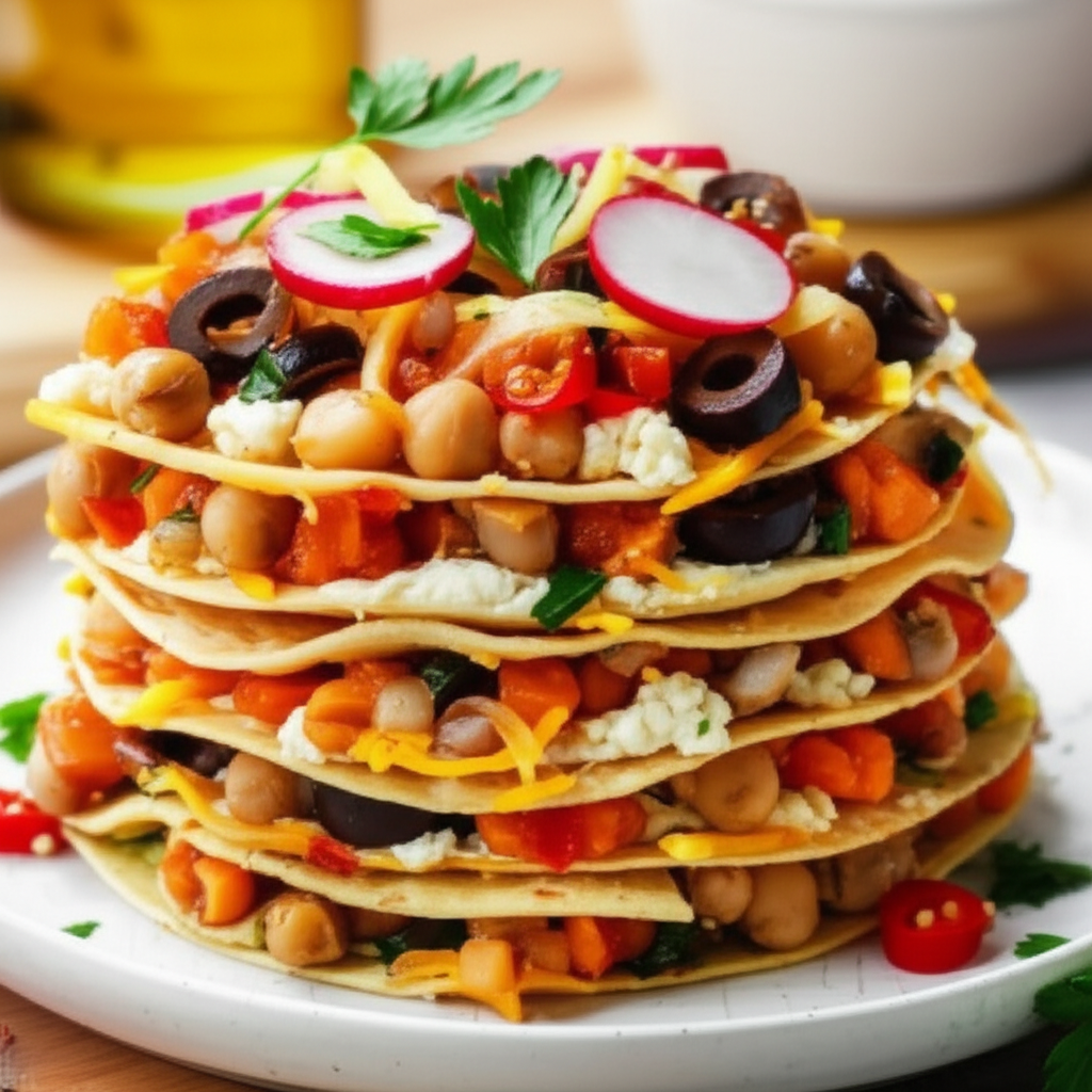 Bean And Vegetable Tortilla Stacks image