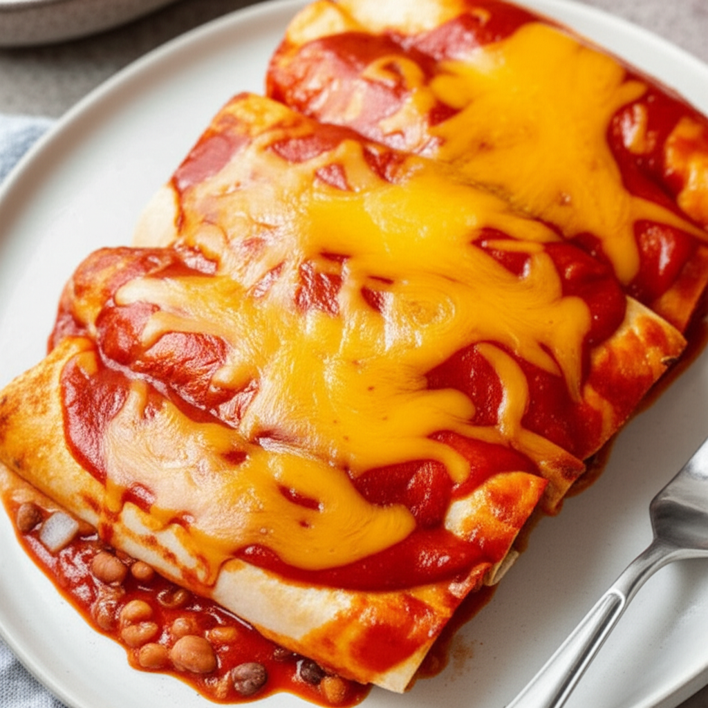 Bean Burritos Enchilada Style image