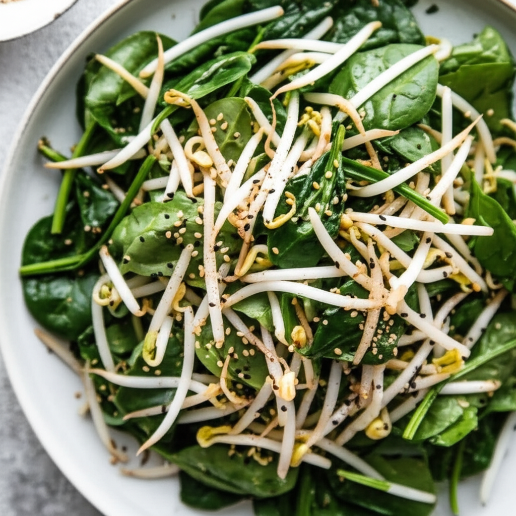 Bean Sprout And Spinach Salad image