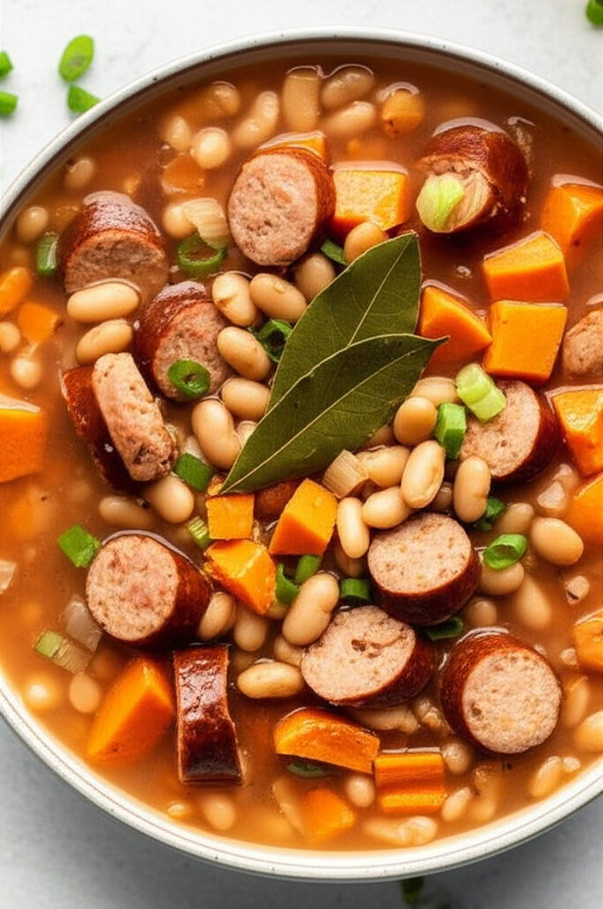 Bean Sausage And Sweet Potato Soup image