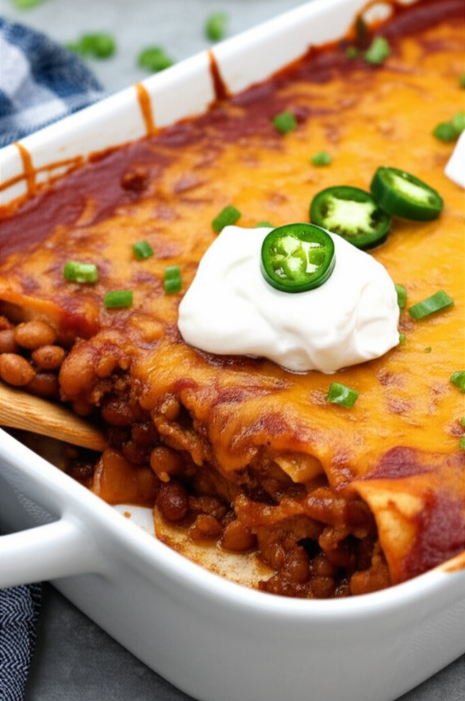 Bean And Beef Enchilada Casserole image