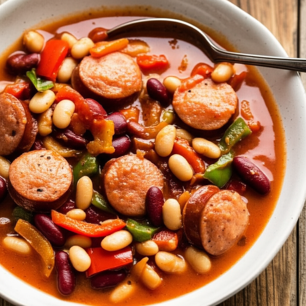 Beans Sausage Crock Pot image