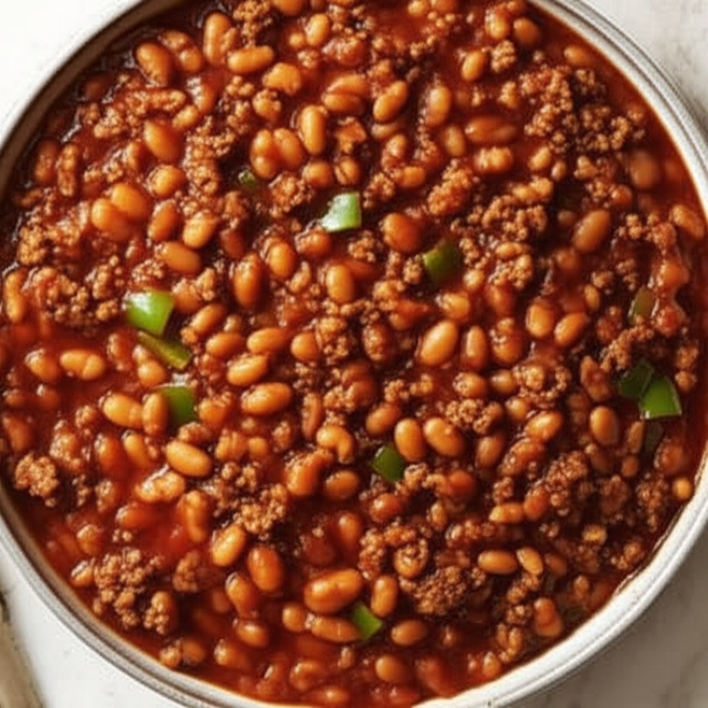 Beans And Burger Baked Beans image