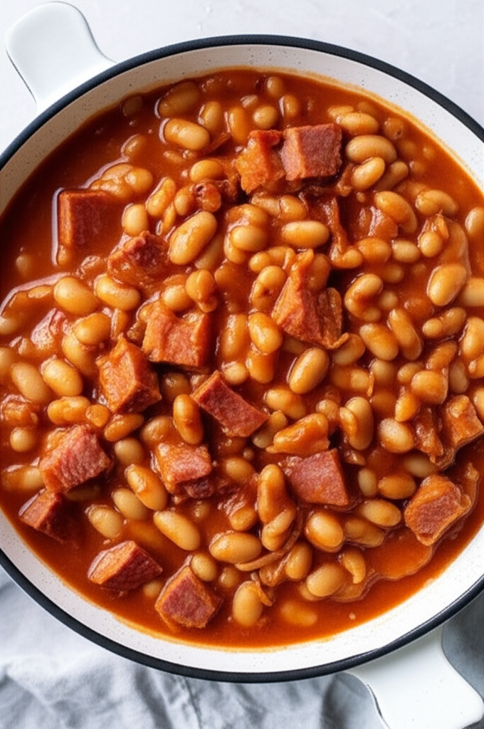 Beans With Pork And Tomato Sauce image