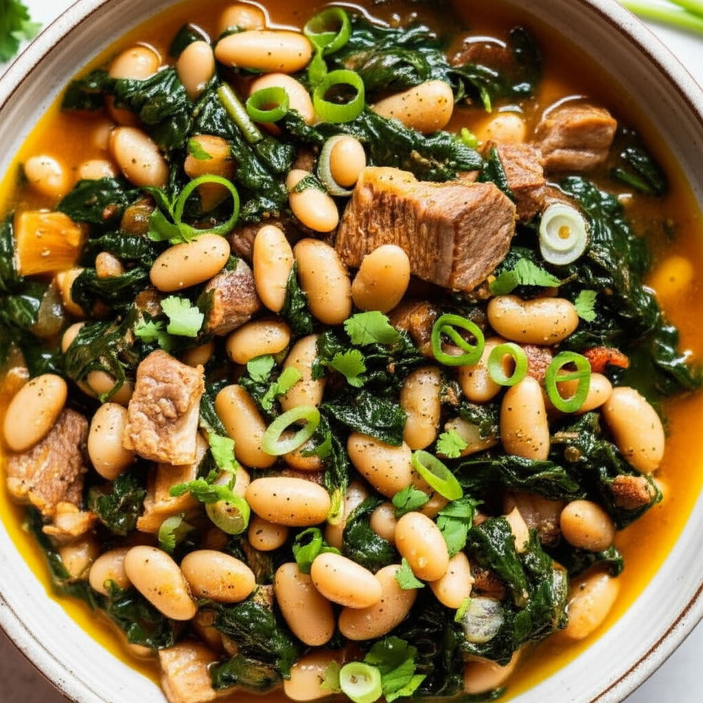 Beans With Spinach Lubya B Selk image