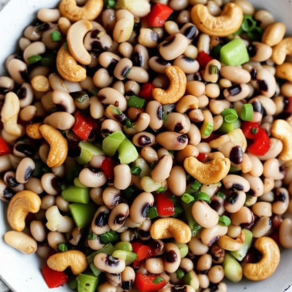 Beans Black Eyed Peas And Cashew Salad image