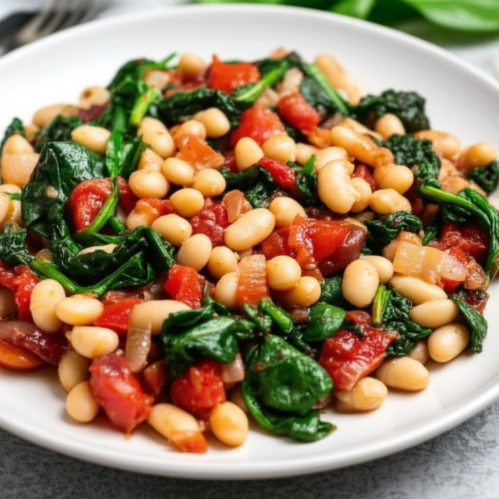 Beans Tomatoes And Spinach image