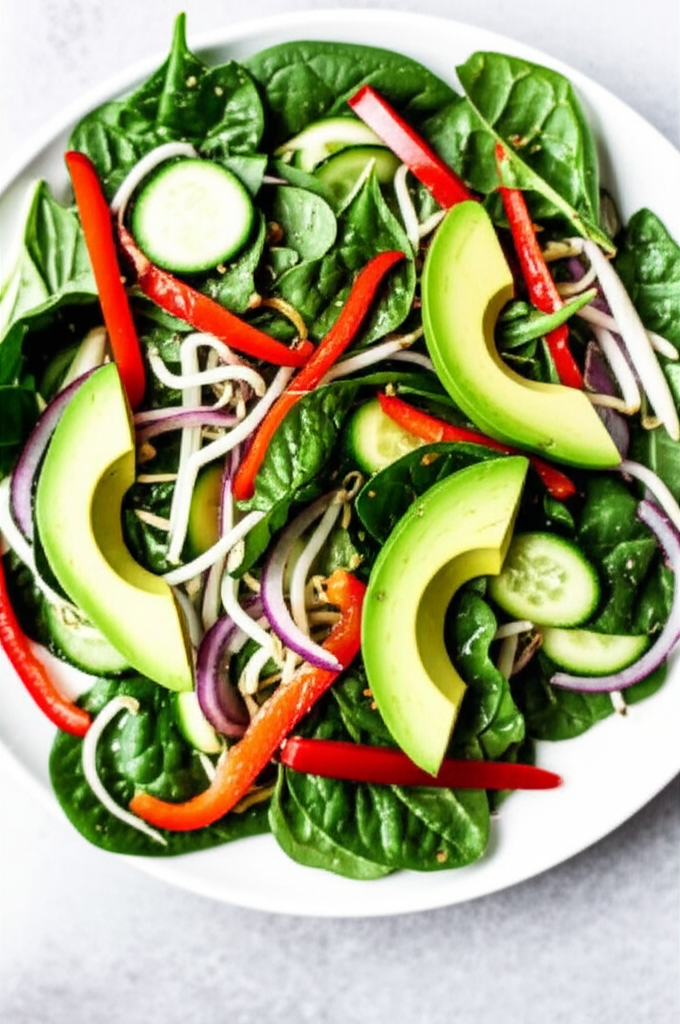 Beanshoot Avocado Baby Spinach Salad image