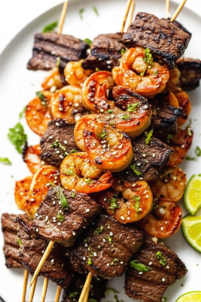Beef Shrimp Kabobs image